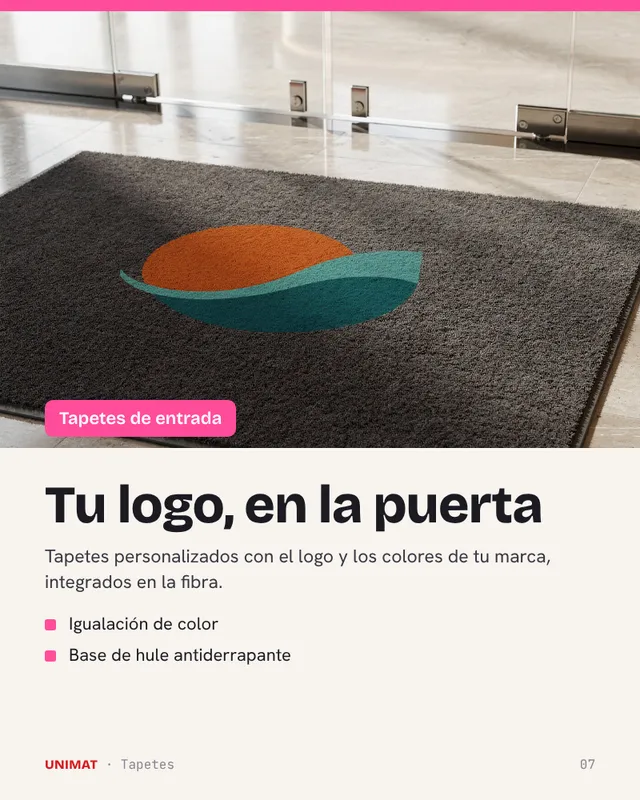 Página de tapete con logo