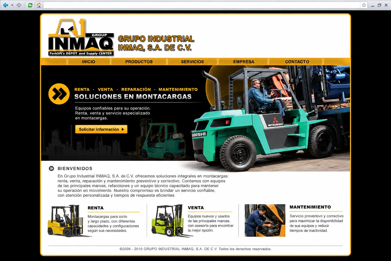 Sitio web de montacargas de INMAQ