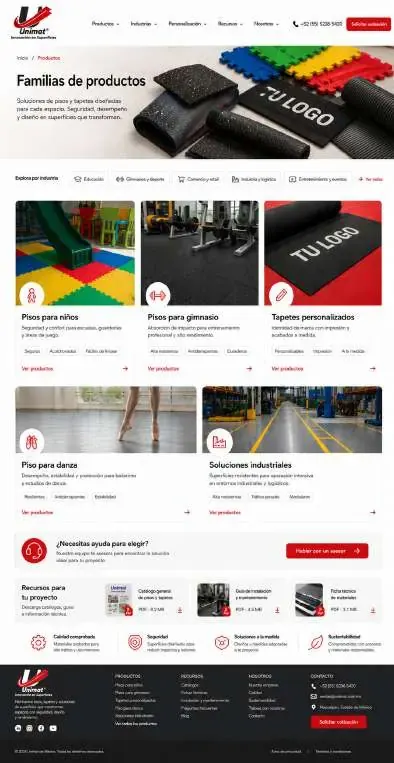 Unimat product family page
