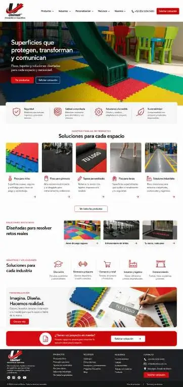 Unimat website, home page