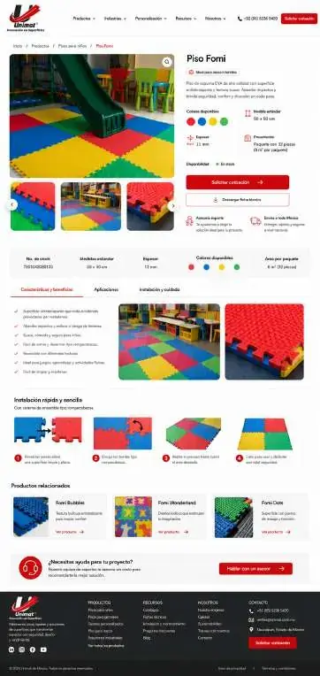 Unimat website, product page